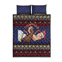 Santa And Jesus Christmas Christmas Quilt Bed Set Xmas Holiday Patterns - Wonder Print Shop