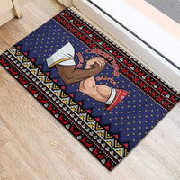 Santa And Jesus Christmas Christmas Rubber Doormat Xmas Holiday Patterns - undefined
