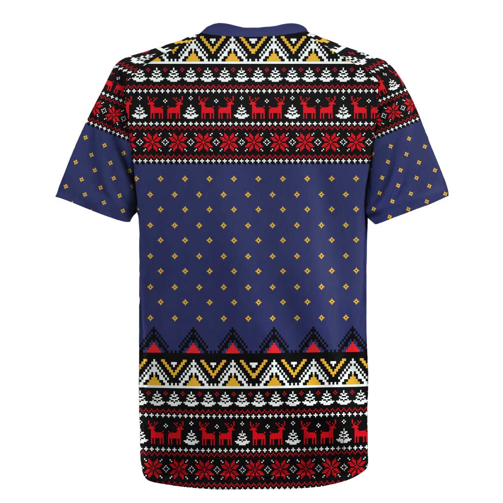 Santa And Jesus Christmas Christmas Rugby Jersey Xmas Holiday Patterns - undefined