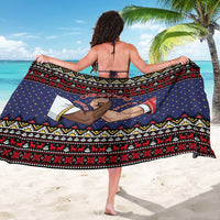 Santa And Jesus Christmas Christmas Sarong Xmas Holiday Patterns - Wonder Print Shop