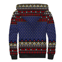 Santa And Jesus Christmas Christmas Sherpa Hoodie Xmas Holiday Patterns - Wonder Print Shop