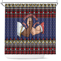 Santa And Jesus Christmas Christmas Shower Curtain Xmas Holiday Patterns - Wonder Print Shop