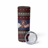 Santa And Jesus Christmas Christmas Skinny Tumbler Xmas Holiday Patterns - Wonder Print Shop