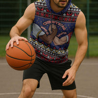 Santa And Jesus Christmas Christmas Sleeveless Hoodie Xmas Holiday Patterns - Wonder Print Shop