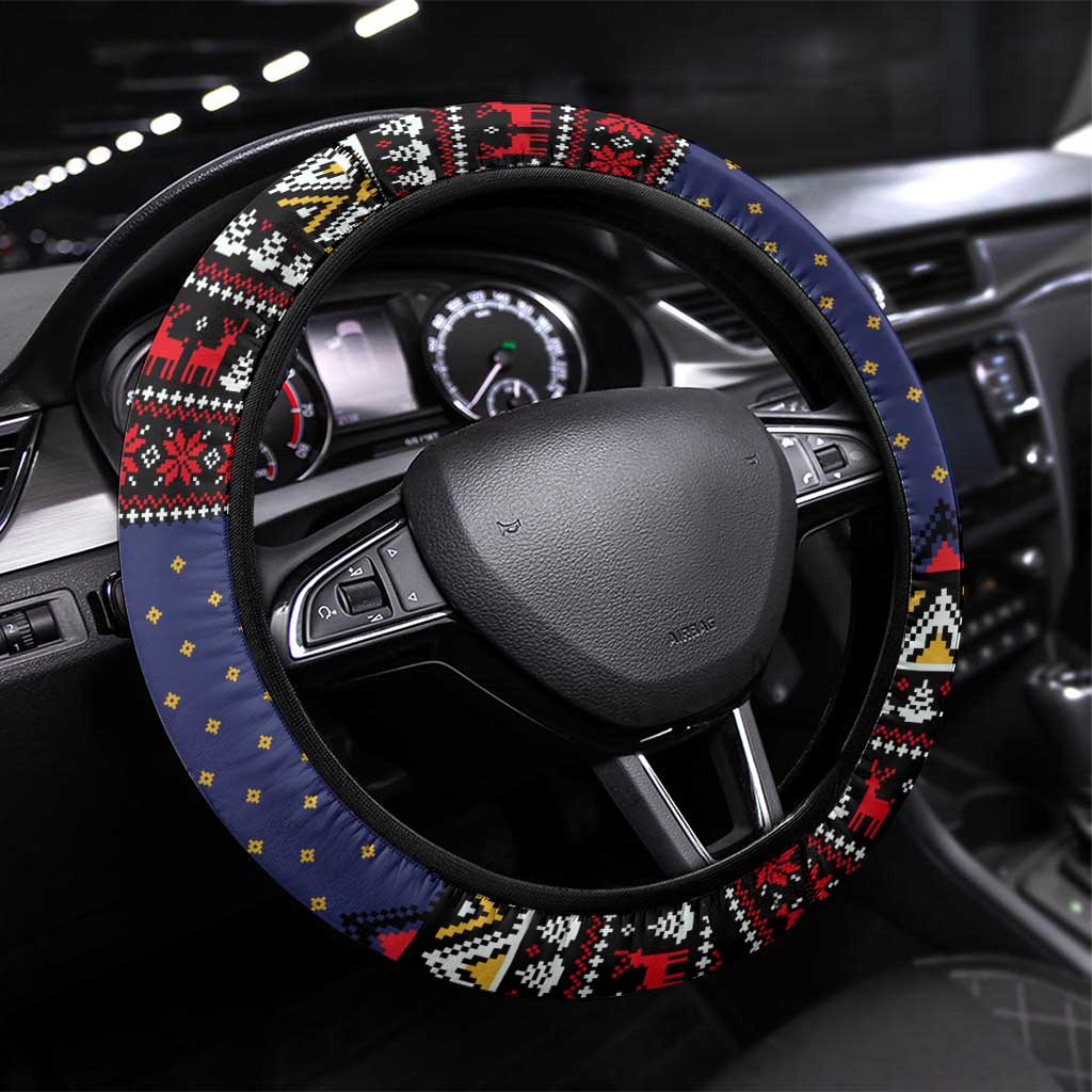 Santa And Jesus Christmas Christmas Steering Wheel Cover Xmas Holiday Patterns - Wonder Print Shop
