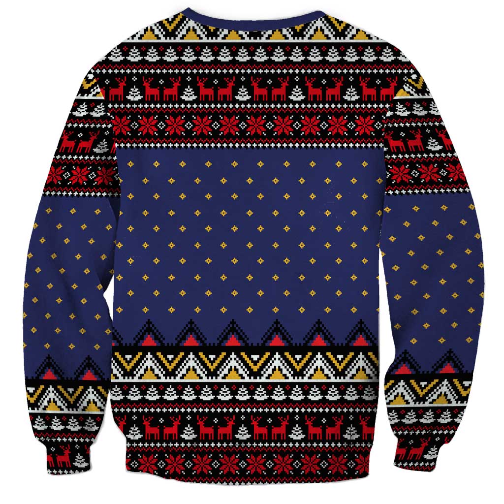 Santa And Jesus Christmas Christmas Sweatshirt Xmas Holiday Patterns - Wonder Print Shop