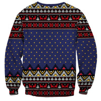 Santa And Jesus Christmas Christmas Sweatshirt Xmas Holiday Patterns - Wonder Print Shop