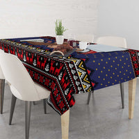 Santa And Jesus Christmas Christmas Tablecloth Xmas Holiday Patterns - Wonder Print Shop