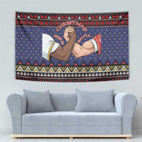 Santa And Jesus Christmas Christmas Tapestry Xmas Holiday Patterns - Wonder Print Shop