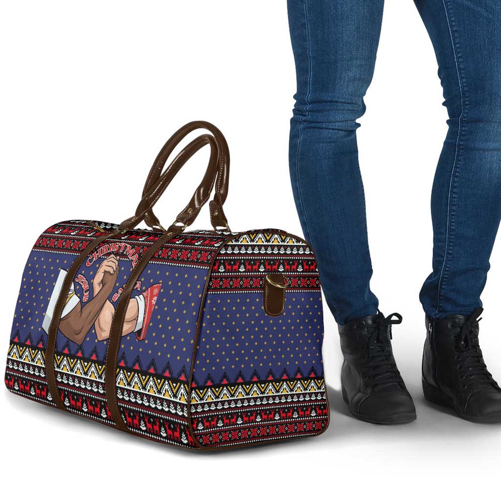 Santa And Jesus Christmas Christmas Travel Bag Xmas Holiday Patterns - Wonder Print Shop