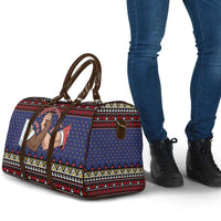 Santa And Jesus Christmas Christmas Travel Bag Xmas Holiday Patterns - Wonder Print Shop