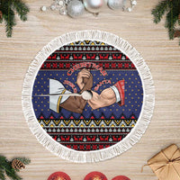 Santa And Jesus Christmas Tree Skirt Xmas Holiday Patterns - Wonder Print Shop