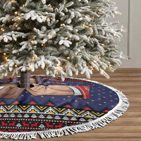 Santa And Jesus Christmas Tree Skirt Xmas Holiday Patterns - Wonder Print Shop