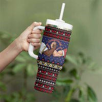 Santa And Jesus Christmas Christmas Tumbler With Handle Xmas Holiday Patterns - Wonder Print Shop