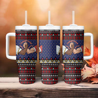 Santa And Jesus Christmas Christmas Tumbler With Handle Xmas Holiday Patterns - Wonder Print Shop