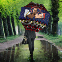 Santa And Jesus Christmas Christmas Umbrella Xmas Holiday Patterns - Wonder Print Shop