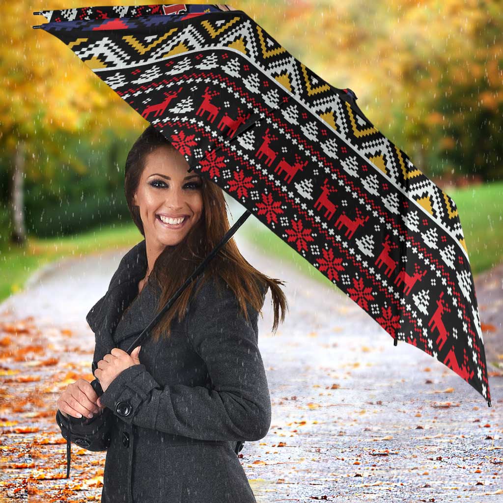 Santa And Jesus Christmas Christmas Umbrella Xmas Holiday Patterns - Wonder Print Shop