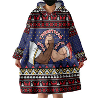 Santa And Jesus Christmas Christmas Wearable Blanket Hoodie Xmas Holiday Patterns - Wonder Print Shop