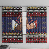 Santa And Jesus Christmas Christmas Window Curtain Xmas Holiday Patterns - Wonder Print Shop