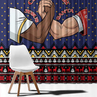 Santa And Jesus Christmas Christmas Window Curtain Xmas Holiday Patterns - Wonder Print Shop