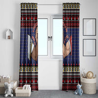 Santa And Jesus Christmas Christmas Window Curtain Xmas Holiday Patterns - Wonder Print Shop