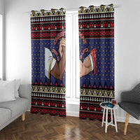 Santa And Jesus Christmas Christmas Window Curtain Xmas Holiday Patterns - Wonder Print Shop