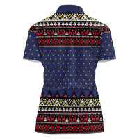 Santa And Jesus Christmas Christmas Women Polo Shirt Xmas Holiday Patterns - Wonder Print Shop