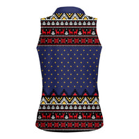 Santa And Jesus Christmas Christmas Women Sleeveless Polo Shirt Xmas Holiday Patterns - Wonder Print Shop