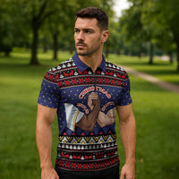 Santa And Jesus Christmas Christmas Zipper Polo Shirt Xmas Holiday Patterns - Wonder Print Shop