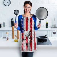 Golf Ball and Clubs Apron with American Flag Smoke Effect and Hexagon Pattern - Wonder Print Shop