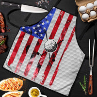 Golf Ball and Clubs Apron with American Flag Smoke Effect and Hexagon Pattern - Wonder Print Shop