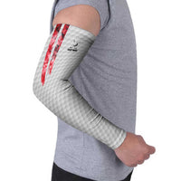 Custom Golf Ball and Clubs Arm Sleeves with American Flag Smoke Effect and Hexagon Pattern - Wonder Print Shop