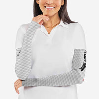 Custom Golf Ball and Clubs Arm Sleeves with American Flag Smoke Effect and Hexagon Pattern - Wonder Print Shop