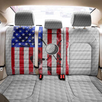 Golf Ball and Clubs Back Car Seat Cover with American Flag Smoke Effect and Hexagon Pattern - Wonder Print Shop