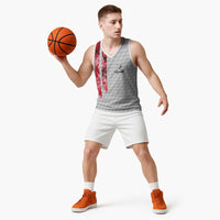 Custom Golf Ball and Clubs Basketball Jersey with American Flag Smoke Effect and Hexagon Pattern - Wonder Print Shop