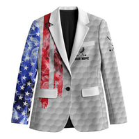 Custom Golf Ball and Clubs Blazer with American Flag Smoke Effect and Hexagon Pattern - Wonder Print Shop