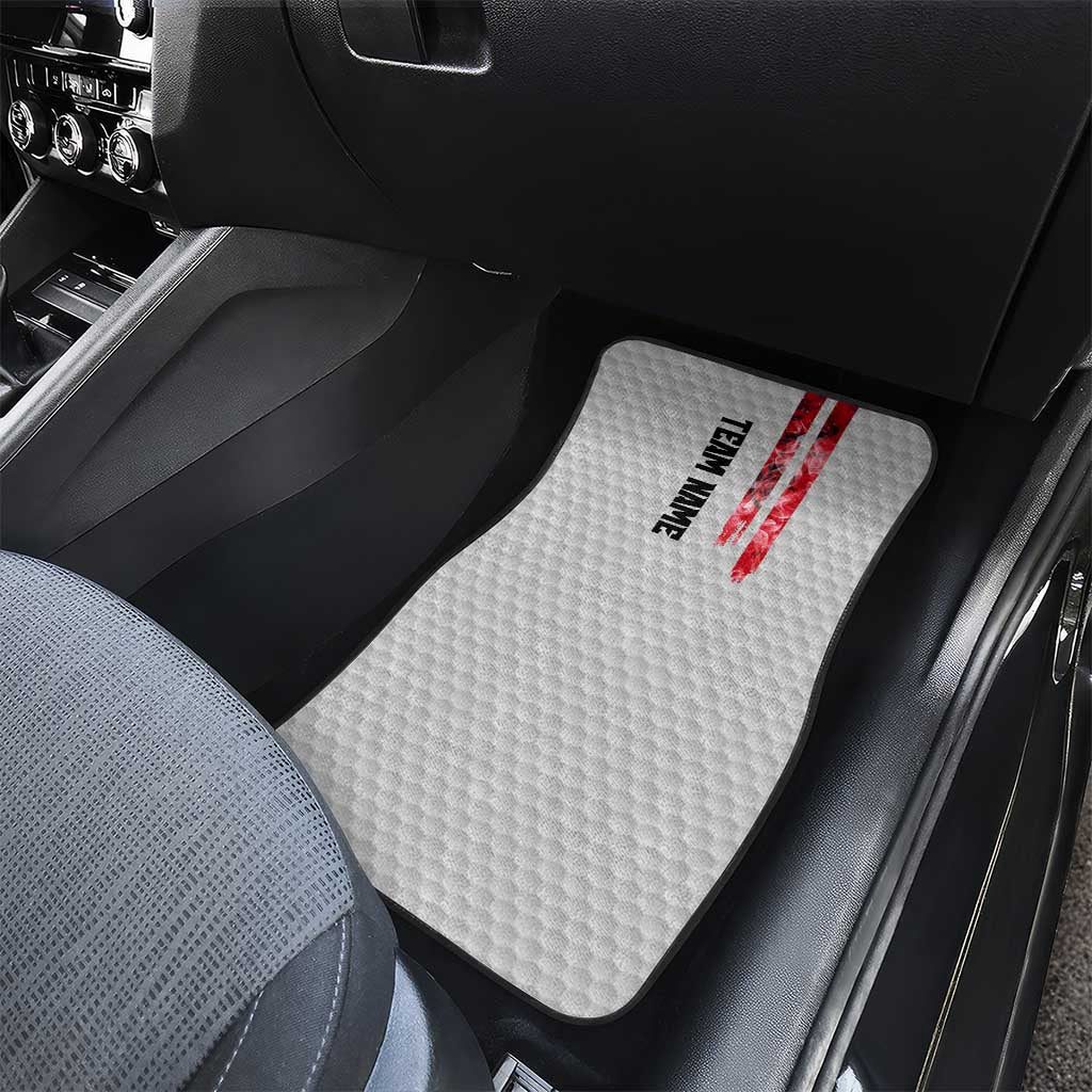 Custom Golf Ball and Clubs Car Mats with American Flag Smoke Effect and Hexagon Pattern - Wonder Print Shop