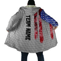 Custom Golf Ball and Clubs Cloak with American Flag Smoke Effect and Hexagon Pattern - Wonder Print Shop