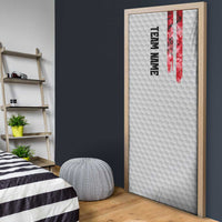 Custom Golf Ball and Clubs Door Cover with American Flag Smoke Effect and Hexagon Pattern - Wonder Print Shop