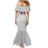 Custom Golf Ball and Clubs Family Matching Mermaid Dress and Hawaiian Shirt with American Flag Smoke Effect and Hexagon Pattern - Wonder Print Shop