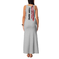 Custom Golf Ball and Clubs Family Matching Tank Maxi Dress and Hawaiian Shirt with American Flag Smoke Effect and Hexagon Pattern - Wonder Print Shop