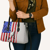 Golf Ball and Clubs Leather Bag with American Flag Smoke Effect and Hexagon Pattern - Wonder Print Shop