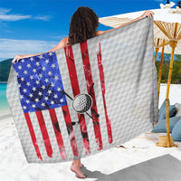 Golf Ball and Clubs Sarong with American Flag Smoke Effect and Hexagon Pattern - Wonder Print Shop