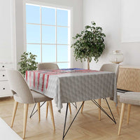 Golf Ball and Clubs Tablecloth with American Flag Smoke Effect and Hexagon Pattern - Wonder Print Shop
