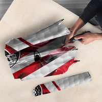 Golf Ball and Clubs Umbrella with American Flag Smoke Effect and Hexagon Pattern - Wonder Print Shop