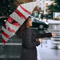 Golf Ball and Clubs Umbrella with American Flag Smoke Effect and Hexagon Pattern - Wonder Print Shop