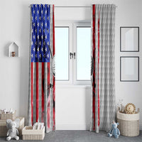 Golf Ball and Clubs Window Curtain with American Flag Smoke Effect and Hexagon Pattern - Wonder Print Shop
