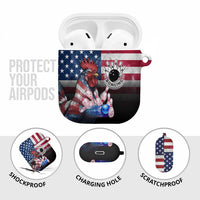 Bowling Rooster AirPods Case with Striking Pins and American Flag Feather Pattern - Wonder Print Shop