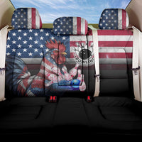 Bowling Rooster Back Car Seat Cover with Striking Pins and American Flag Feather Pattern - Wonder Print Shop
