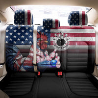 Bowling Rooster Back Car Seat Cover with Striking Pins and American Flag Feather Pattern - Wonder Print Shop